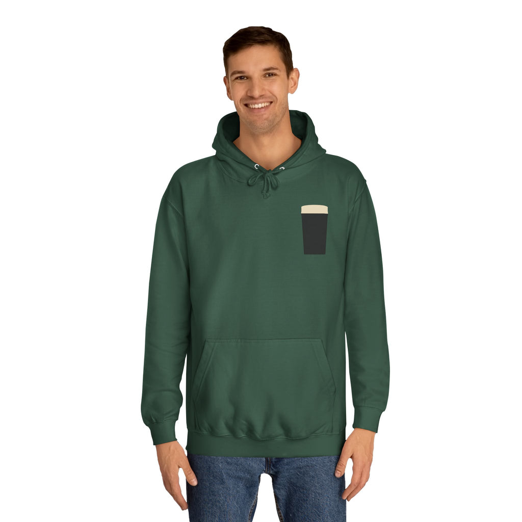 The Pint Hoodie in Bottle Green: another view