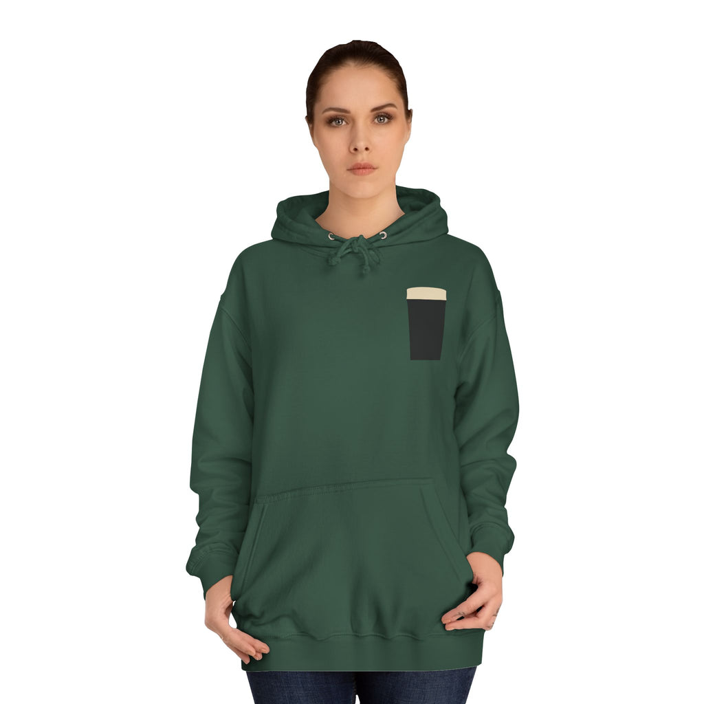 The Pint Hoodie in Bottle Green: another view