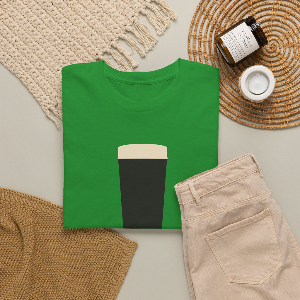 Very Beer Time Tee in Irish Green: styled flat lay