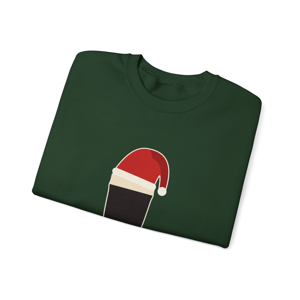 Merry Time Crewneck in Forest Green: folded